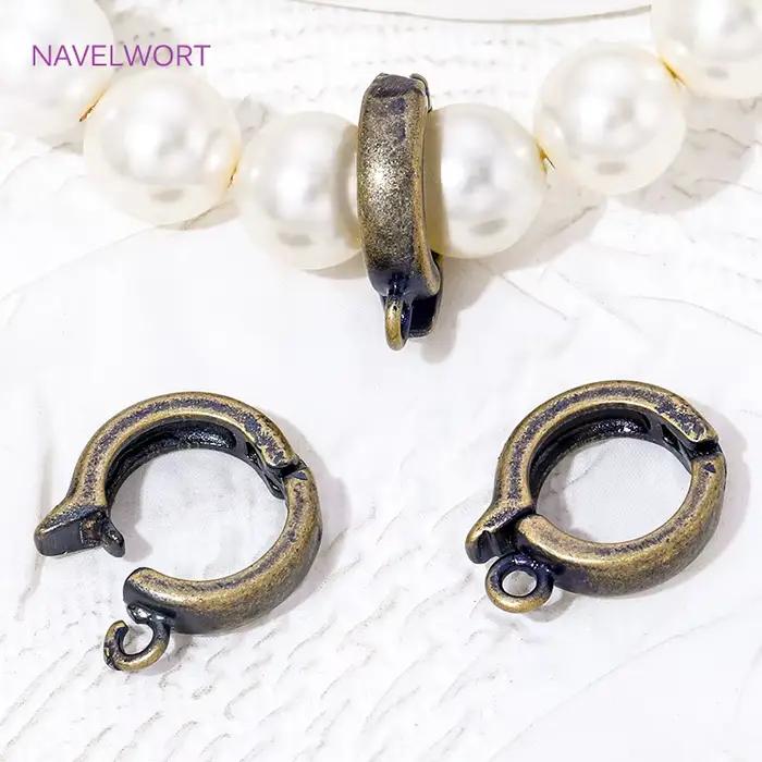 2/4/6 pièces, attaches de pendentif à charnière couleur bronze, connecteurs de fermoirs en laiton pour bijoux, accessoires de bijouterie DIY