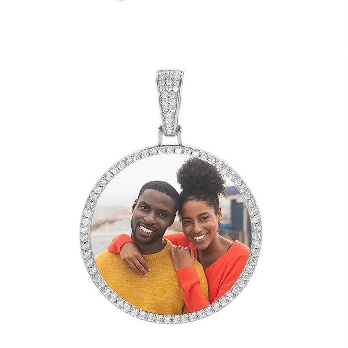 Collier photo personnalisé pour hommes et femmes, pendentif photo personnalisé, breloque cercle moye