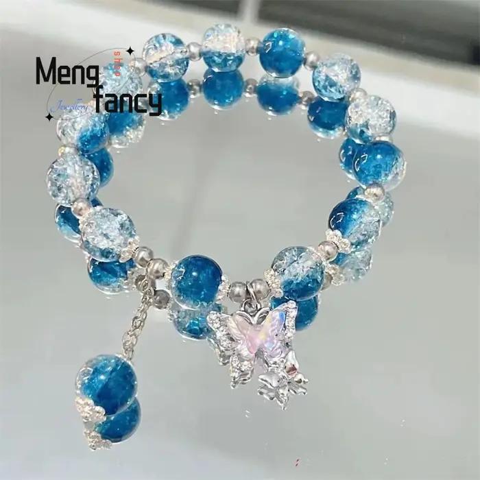 Star River – perles écrasées papillon pendantes