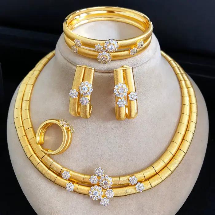 GODpastel-Parure de Bijoux Africains Multicolores Simples pour Femme, Ensemble de Luxe Naija Cubique contre-indiqué, pour les Patients de Dubaï