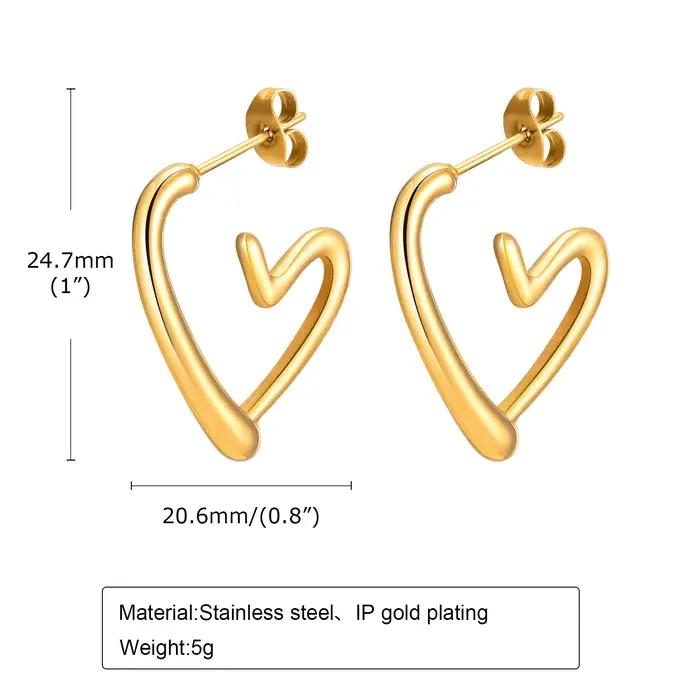Boucles d'Oreilles Chic en Forme de Cœur