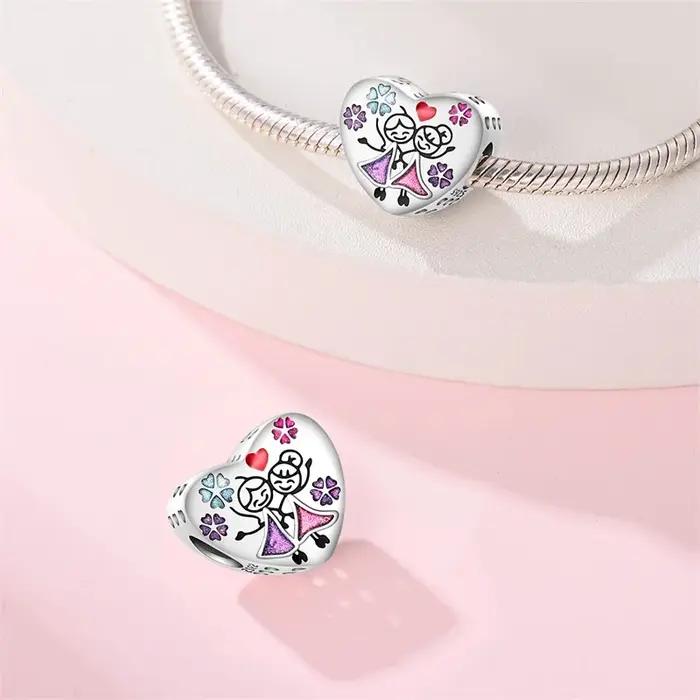 Breloques en argent sterling 925 pour meilleures amies