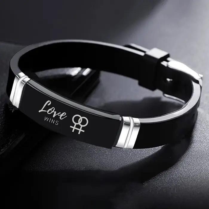 Bracelet plaqué argent pour lesbiennes et genci