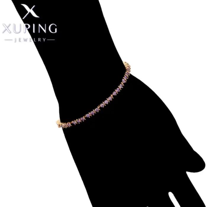 Xuping-Bracelet en or brillant de forme ronde pour femmes et filles