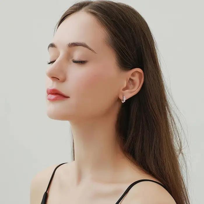 Boucles d'oreilles en argent regardé 1.46 pour femme