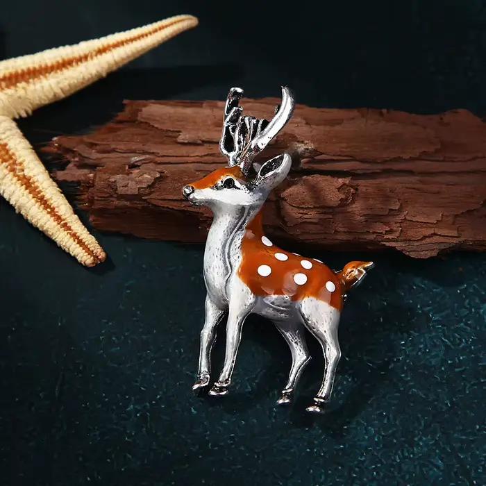Broches en cerf Sika unisexes pour mariage et fêtes, accessoires de mode pour femmes et hommes occasions spéciales