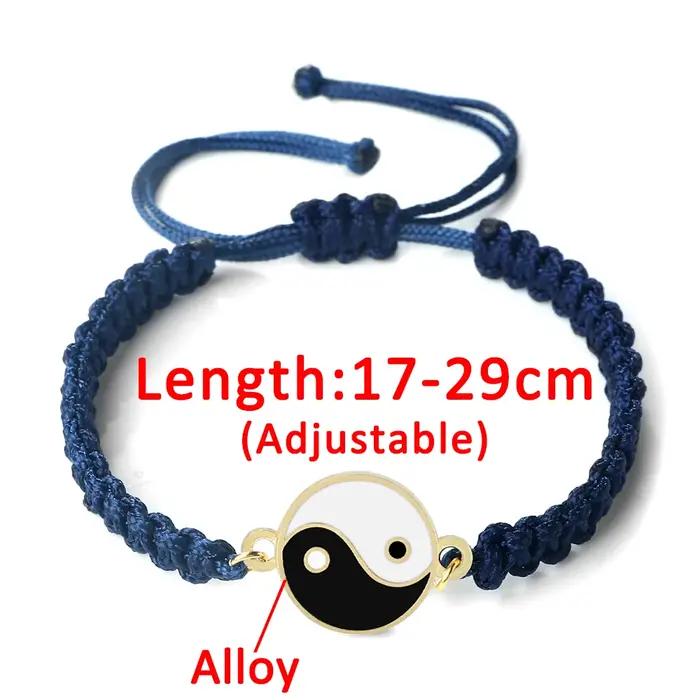 Yin Yang Tai Chi pendentif Bracelet pour femmes hommes à la main tissé chaîne