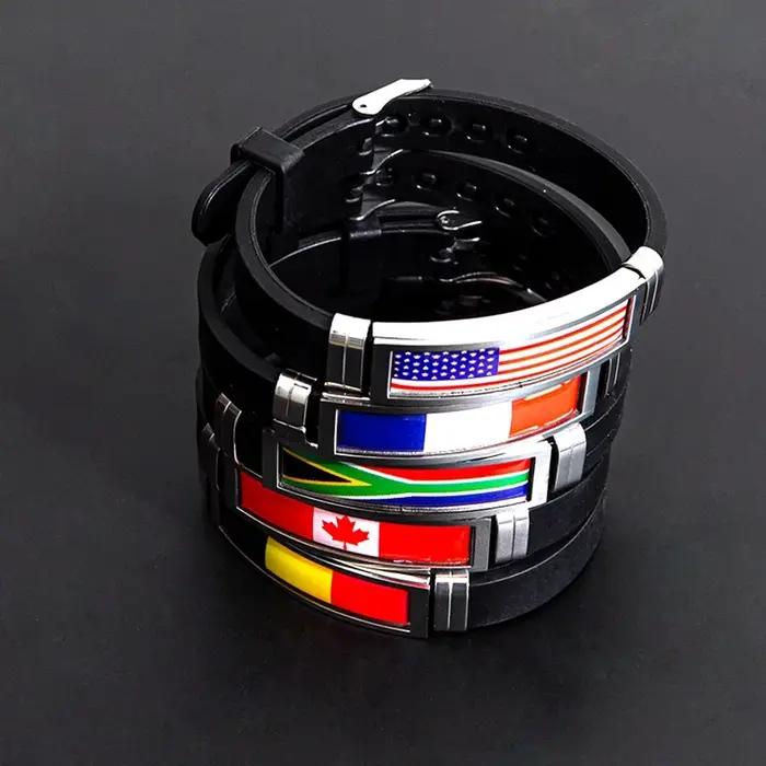 Bracelet drapeau National USA France Canada drapeaux