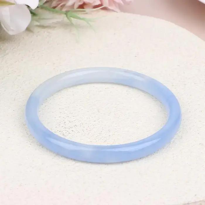Bracelet élégant en verre imitation jade pour homme et femme occassions spéciales polyvalent plaqué argent rhodium imitation