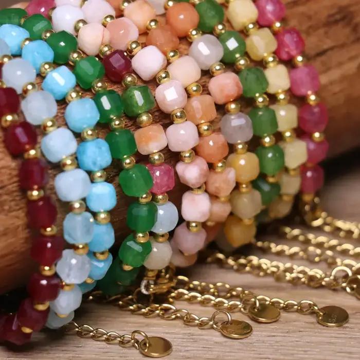 Bracelet de perles de pierres précieuses naturelles pour femmes