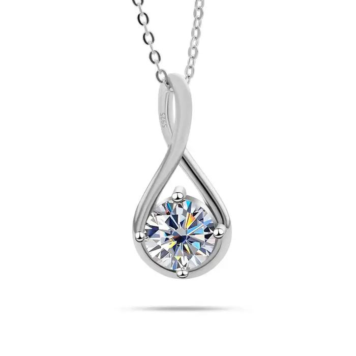 JoiasHome – collier Moissanite 2CT, 100% argent Sterling 925, Design minimaliste, certifié GRA, bijoux fins pour femmes