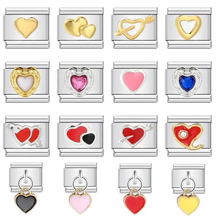 URING Y2k Bracelet à breloques italien liens coeurs amour amant chaîne à main