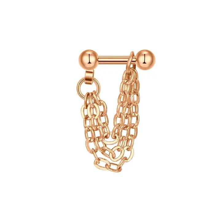 16G Helix Cartilage Tragus haltère avec chaîne boucles d'oreilles piercing boule en acier inoxydable boucle d'oreille
