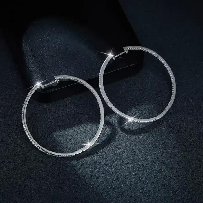 M-JAJA véritable Moissanite diamant boucles d'oreilles 18K plaqué or blanc 925 en argent Sterling