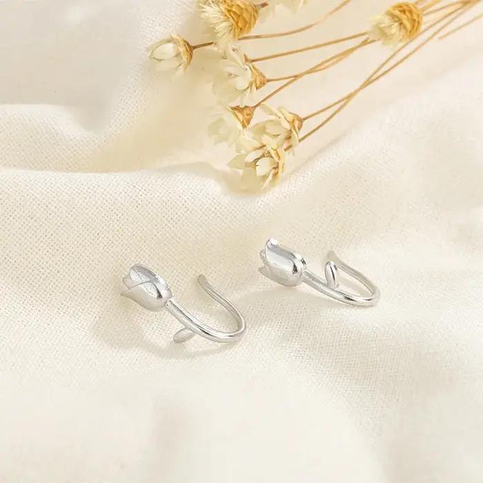 Boucles d'oreilles en forme de tulipe pour femmes et filles