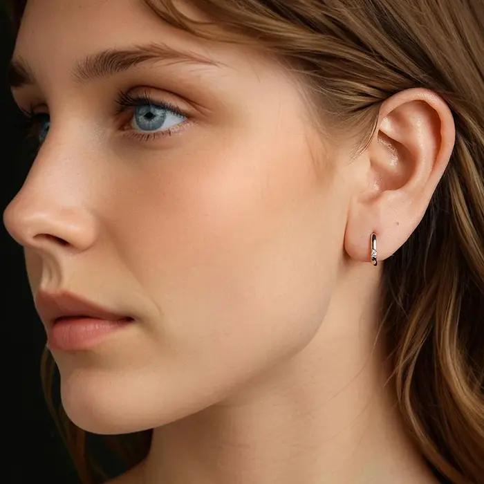 Bamoer U Moissanite ovale boucles d'oreilles géométrie oreille pince D couleur VVS1 EX 925 en argent Sterling Original luxe bijoux mère cadeau