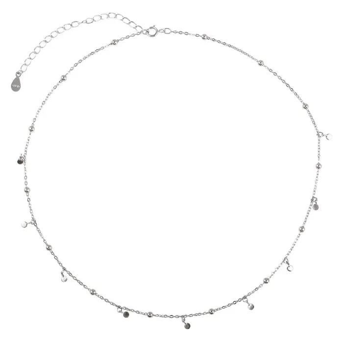 Collier ronde argent avec pompon pour femmes colliers ras du cou occasions spéciales anniversaire mariage fête cérémonie