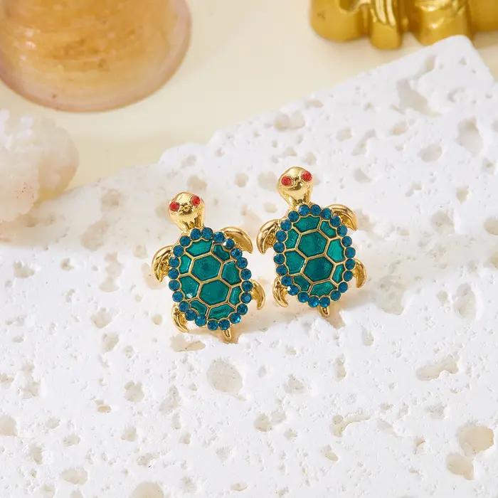 Boucles d'oreilles clous tortue animale mignonne pour femme