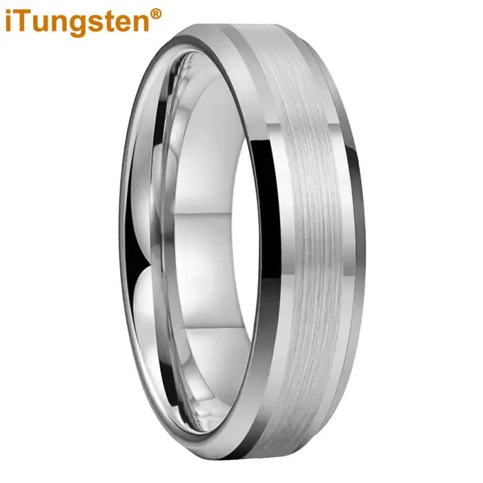 ITungsten-Bague en Carbure de Tungstène pour Homme et Femme, Bague de Fiançailles et de Mariage, Bij