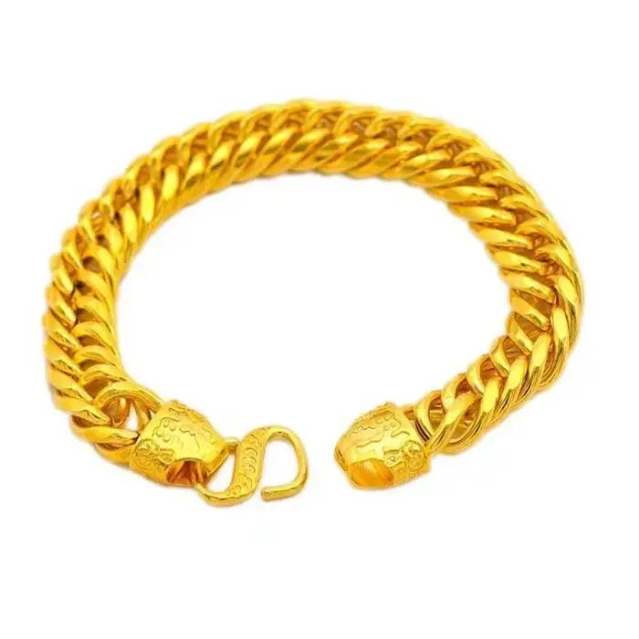 Bracelet plaqué or style vietnamien pour homme élégant occasion spéciale cadeau anniversaire fête de fin d'année
