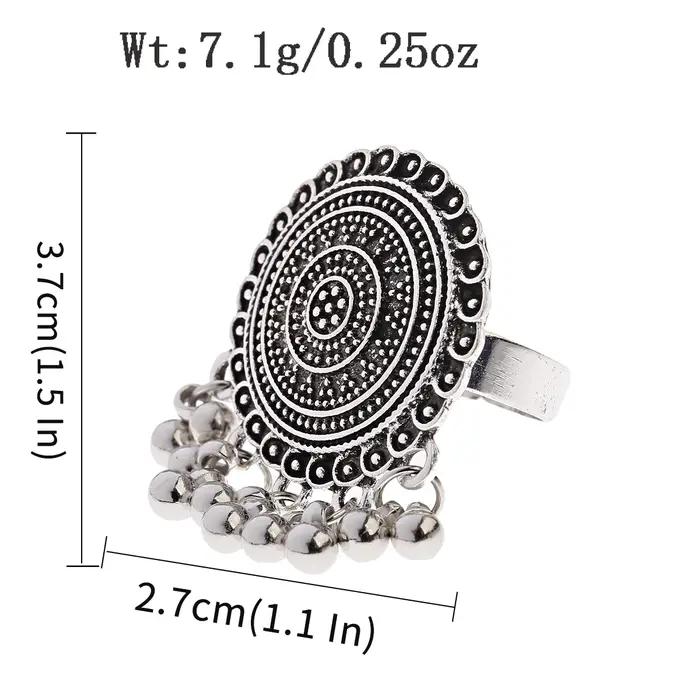 Bagues ethniques antiques de couleur argent pour femmes et filles