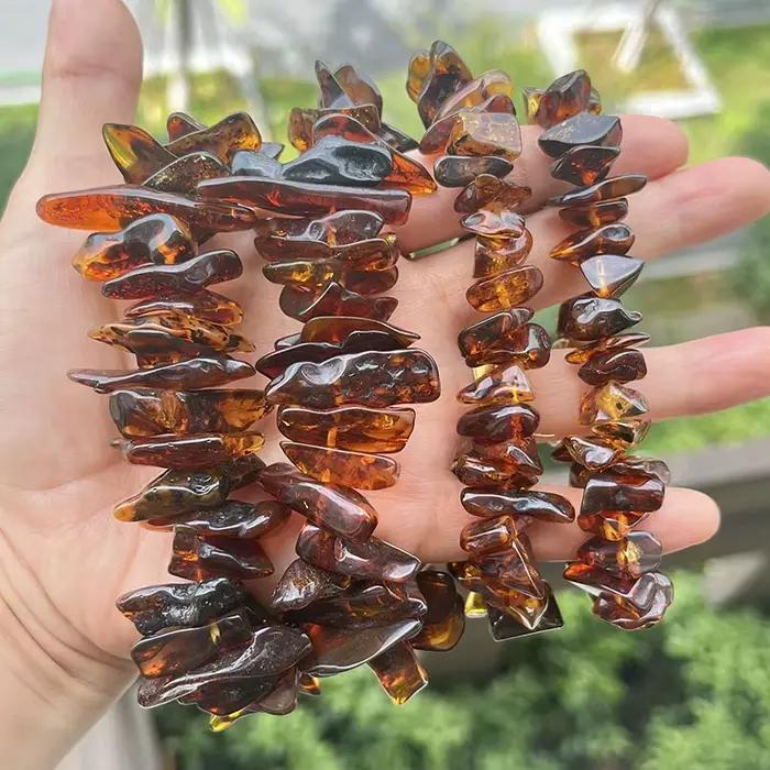 Bracelet en ambre irrégulier unisexe