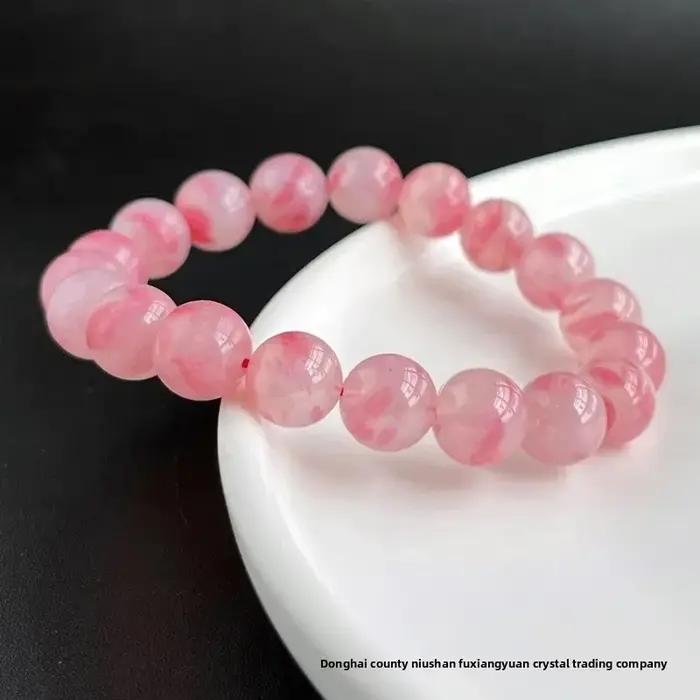 Bracelet en pierre de rose de pluie de cerisier