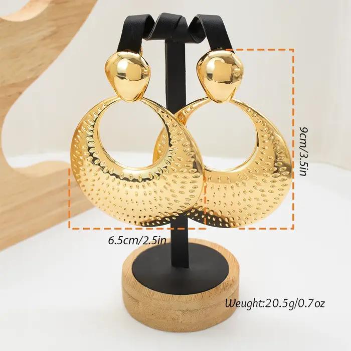 GZJPEI Boucles d'oreilles pendantes grandes et volumineuses, couleur or et argent, pour femme, bijou