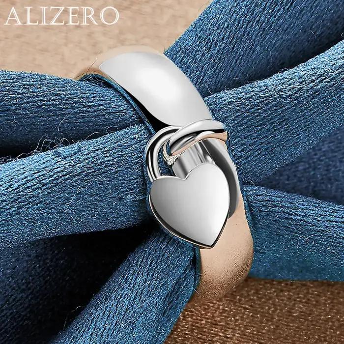 ALIZERO 925 bague en argent Sterling coeur serrure