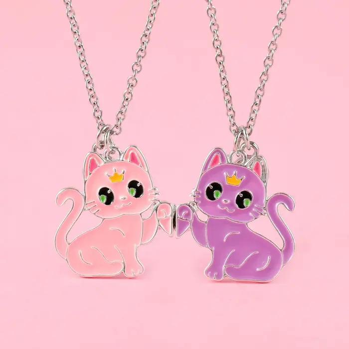 Collier meilleur ami chat Animal de dessin animé pour filles