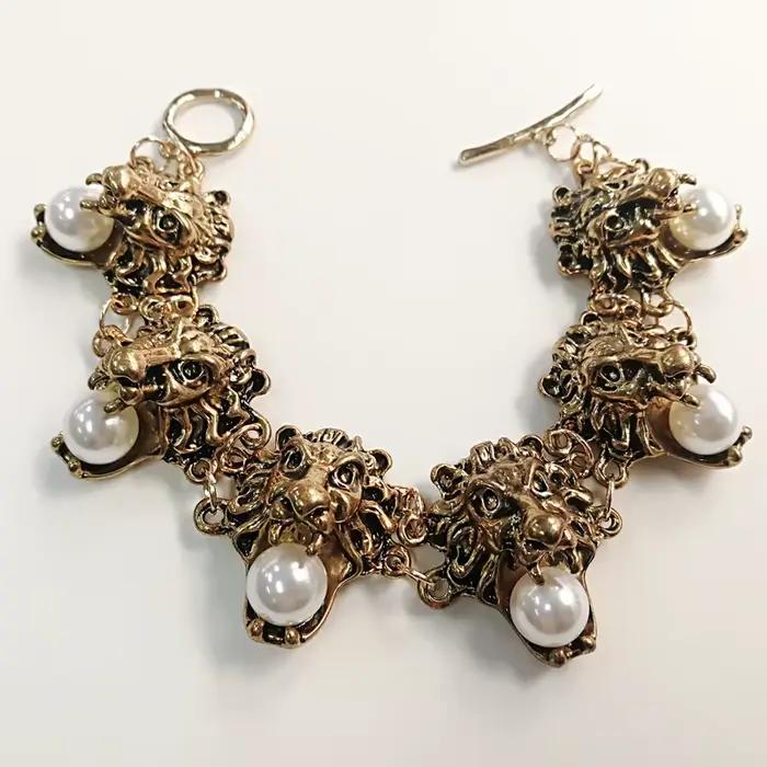 Bracelet de perles de Lion Vintage, bijoux pour femmes