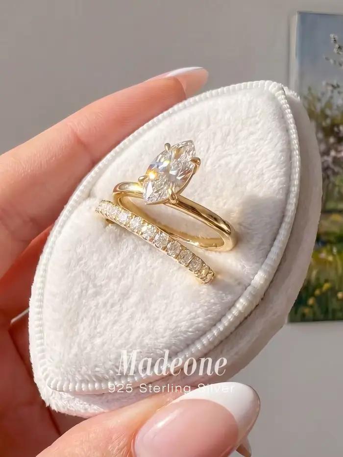 Bague de fiançailles en argent sterling 925 sertie de zircon scintillant pour femme occasions spéciales engagement mariage anniversaire cadeau de fête