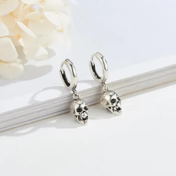 REETI 925 boucles d'oreilles en argent Sterling crâne goutte boucle d'oreille créative chaude Sexy bijoux pour les femmes cadeau personnalisé