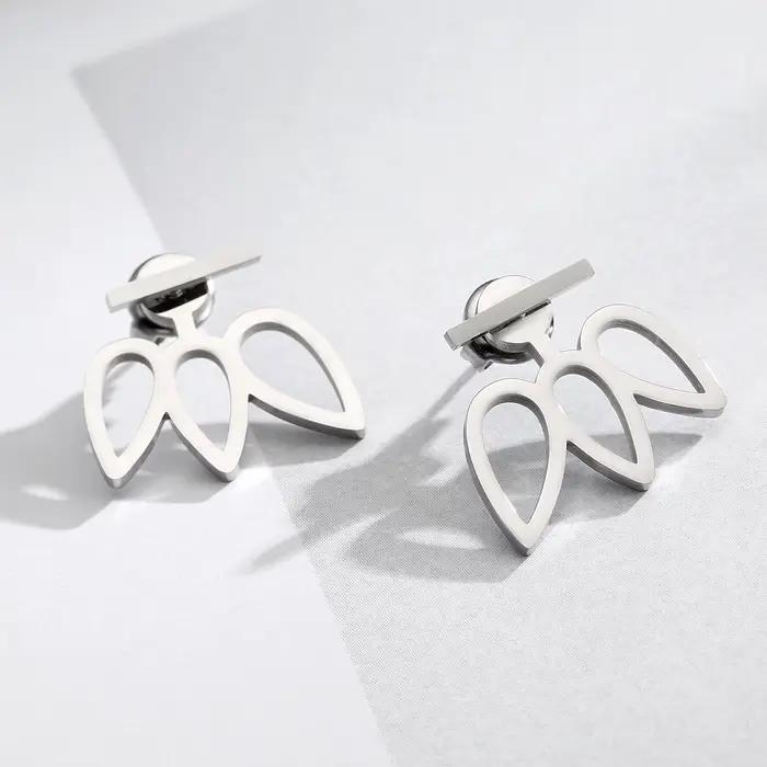 Boucles d'oreilles pour femmes EManco Fashion Maple, boucles d'oreilles géométriques brillantes en acier inoxydable, ensemble de boucles d'oreilles à rivets, boucles d'oreilles mignonnes, bijoux tenda