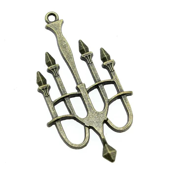 WYSIWYG 2 pièces 50x27mm 2 couleurs rétro médiéval chandelier pendentif à breloques pour bijoux à bricoler soi-même