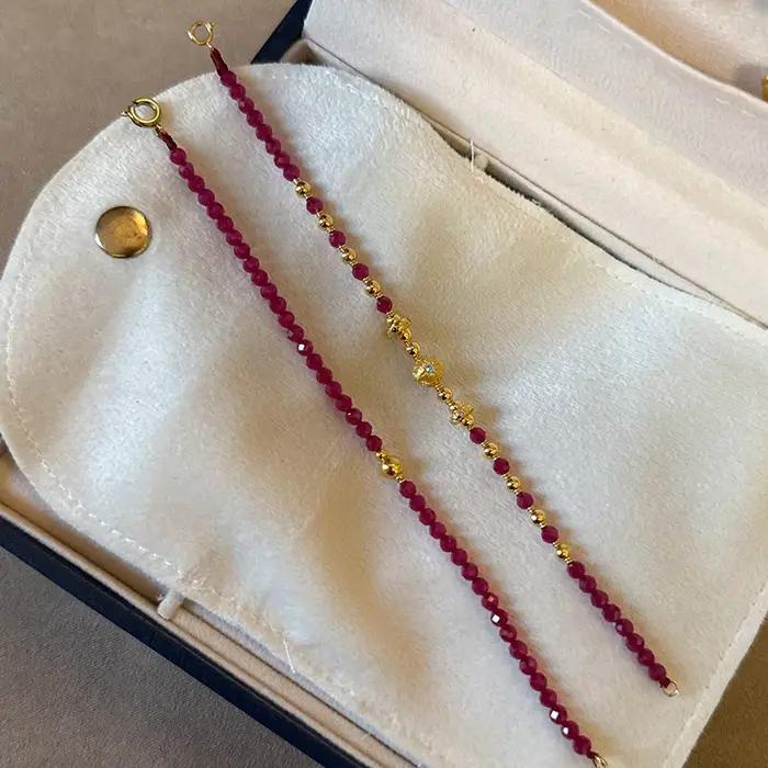 Bracelets de perles rondes polygonales de luxe léger pour femmes