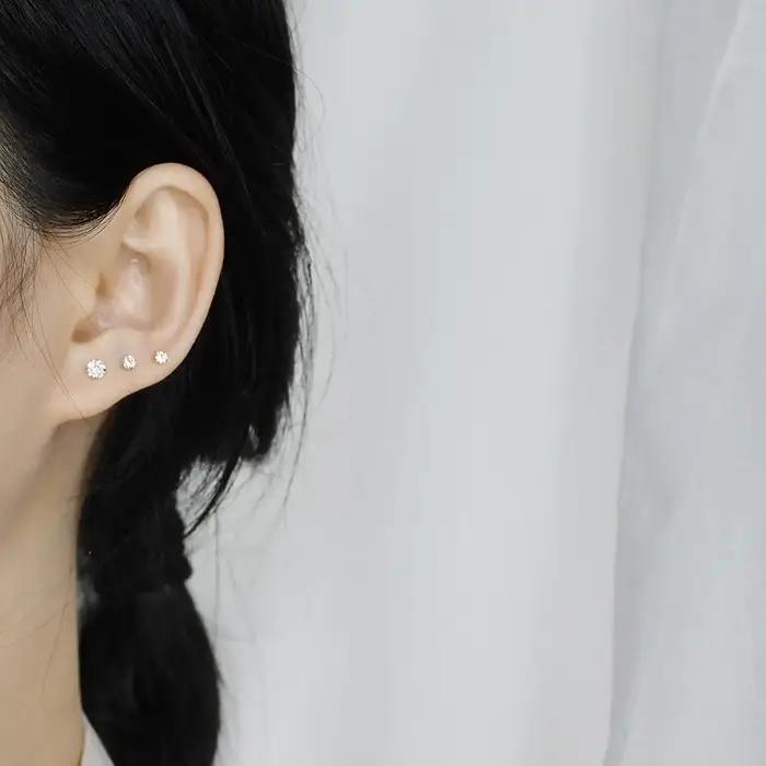Boucle d'oreille en argent regardé 925 pour filles