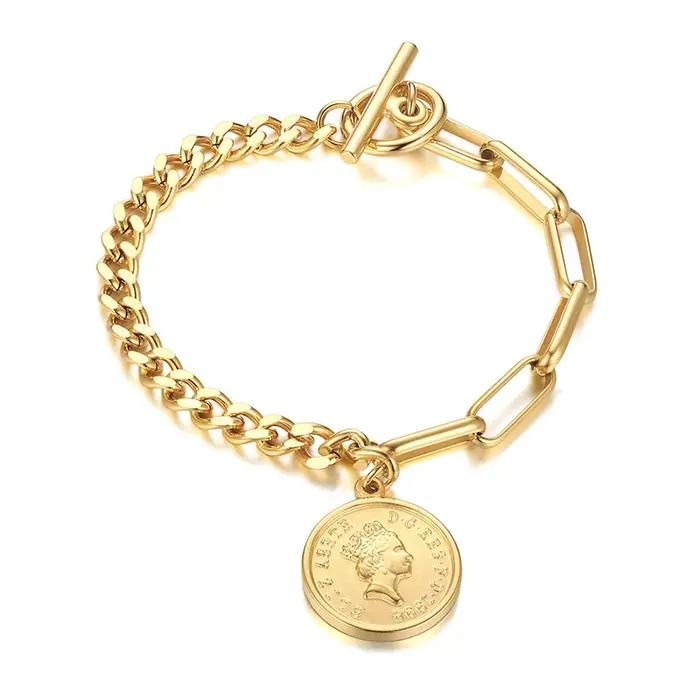 Bracelet à pièces de monnaie de la reine de la reine