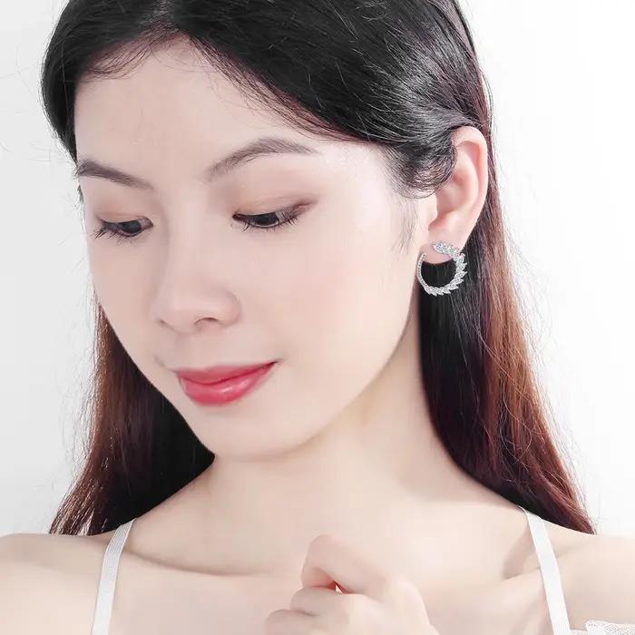 Boucles d'oreilles en argent Sterling 2020 et zircone scintillante