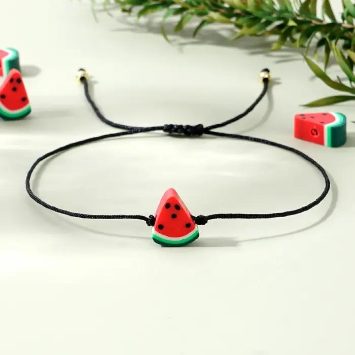 Bracelet Boho Fruit Heishi en terre cuite pour femmes style bohème pastèque motifs naturellement élégants à offrir pour occasions spéciales