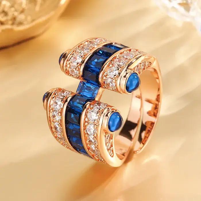 Bague ouverte réglable de luxe pour femmes