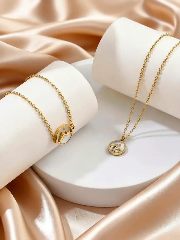 Bracelet et collier en forme de coquille ronde Move Mountains avec graines de moutarde pour femmes, ensemble de bijoux en acier inoxydable, cadeau chrétien de Pâques pour elle