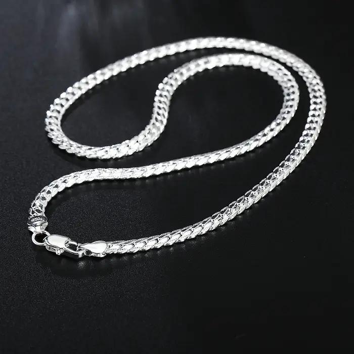 20-60 cm 6mm couleur argent marque de luxe design noble collier chaîne pour femme hommes mode mariage fiançailles bijoux