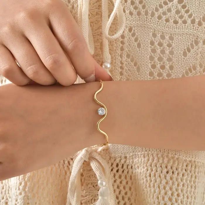 Tigrade – collier rond ondulé en zircone pour femmes