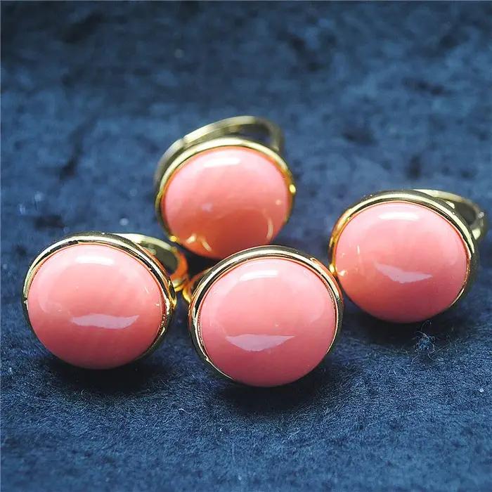 Bagues en corail rose naturel pour femmes