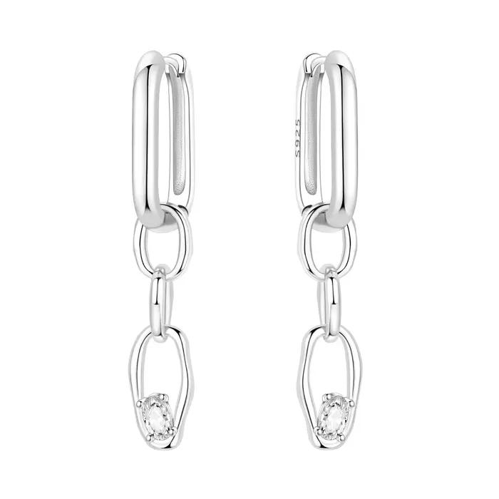 Orstarry Boucles d'oreilles pendantes en argent sterling 925, style chaîne, design minimaliste, pour