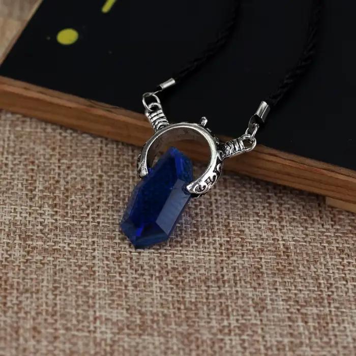 Collier pendentif en cristal rouge pour hommes et femmes