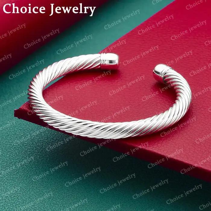 Bracelet en argent sterling 925 style géométrique pour homme et femme occasions spéciales soirée partys festive accessorize elegant geometric design