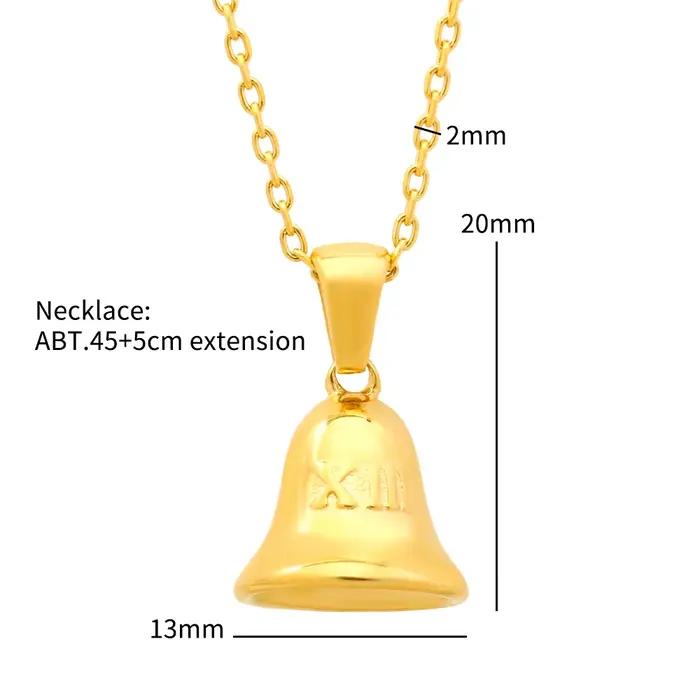 Collier Cloche XIII en acier inoxydable pour femme, bijou à la mode avec pendentif géométrique, cadeau pour anniversaire, mariage et autres occasions spéciales