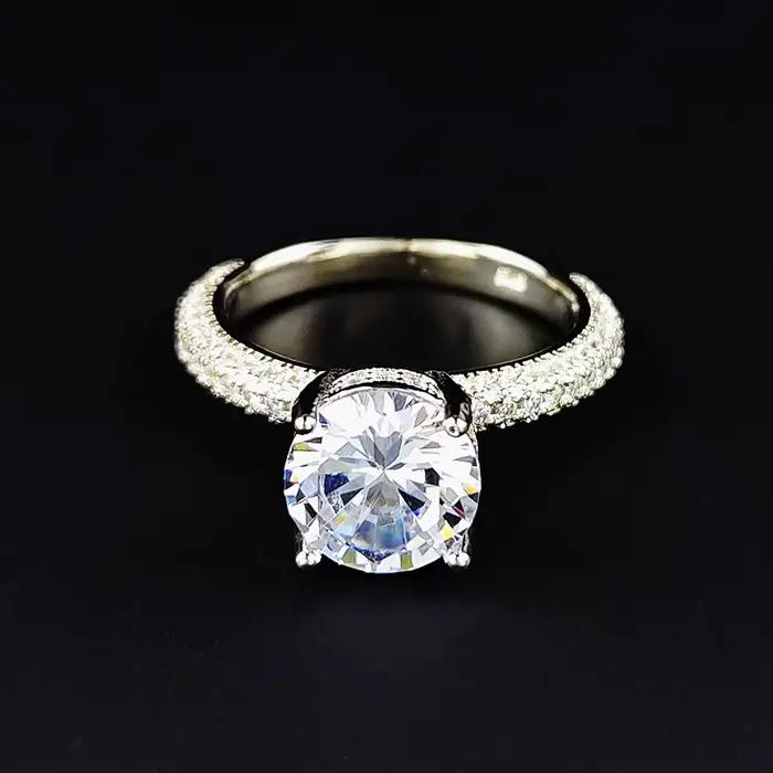 Moonso-Bague de fiançailles en argent Halo pour femme, bijoux de luxe, rebrodés, cadeau de travail d